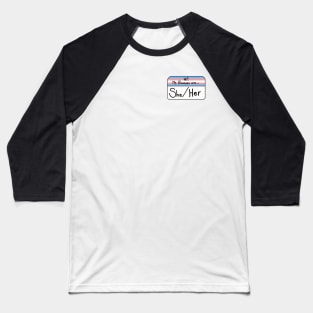 Hi my pronouns are - she/her - Trans pride Baseball T-Shirt